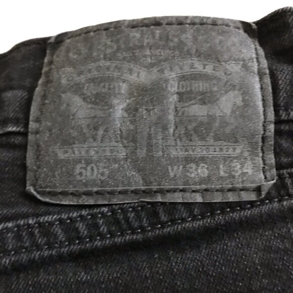 Levi’s 505 Regular Fit Straight Leg Jeans 36x34‎ Two Pairs Black And Blue EUC - Picture 4 of 5